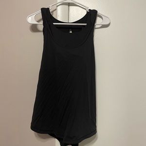 Black Workout Tank with Bra, Open Back